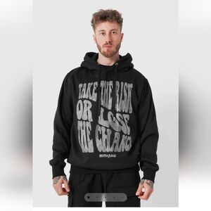 Black Graphic Hoodie - 'Take The Risk' Men's Sweatshirt